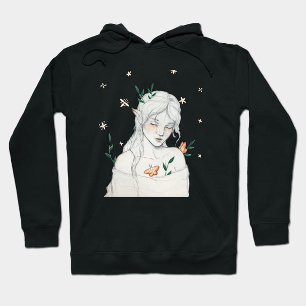 Graphite elf Hoodie by Hana Nekrep Art